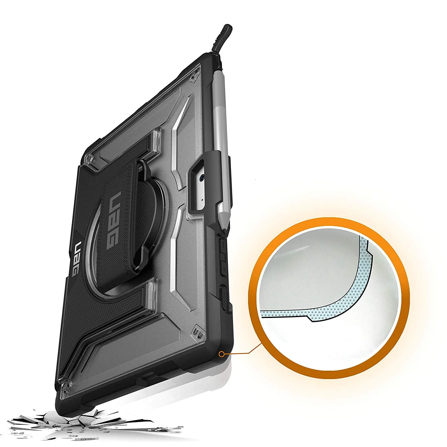 Hülle für Microsoft Surface Go 4 / Go 3 / Go 2 / Go, Urban Armor Gear UAG Plasma, Schwarz / Transparent - Image 2