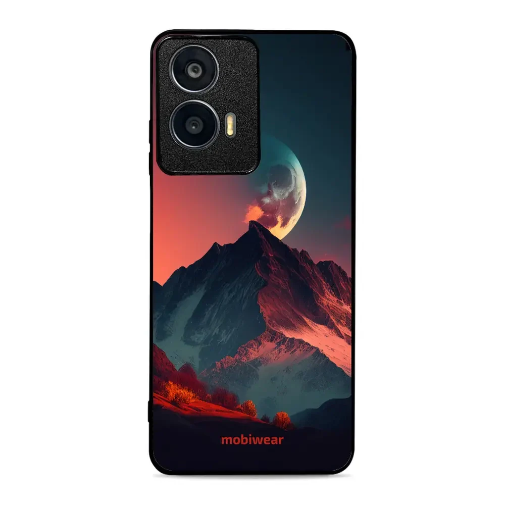 Handyhülle für Motorola Moto E14, Mobiwear Glossy Case, Gebirgsdämmerung