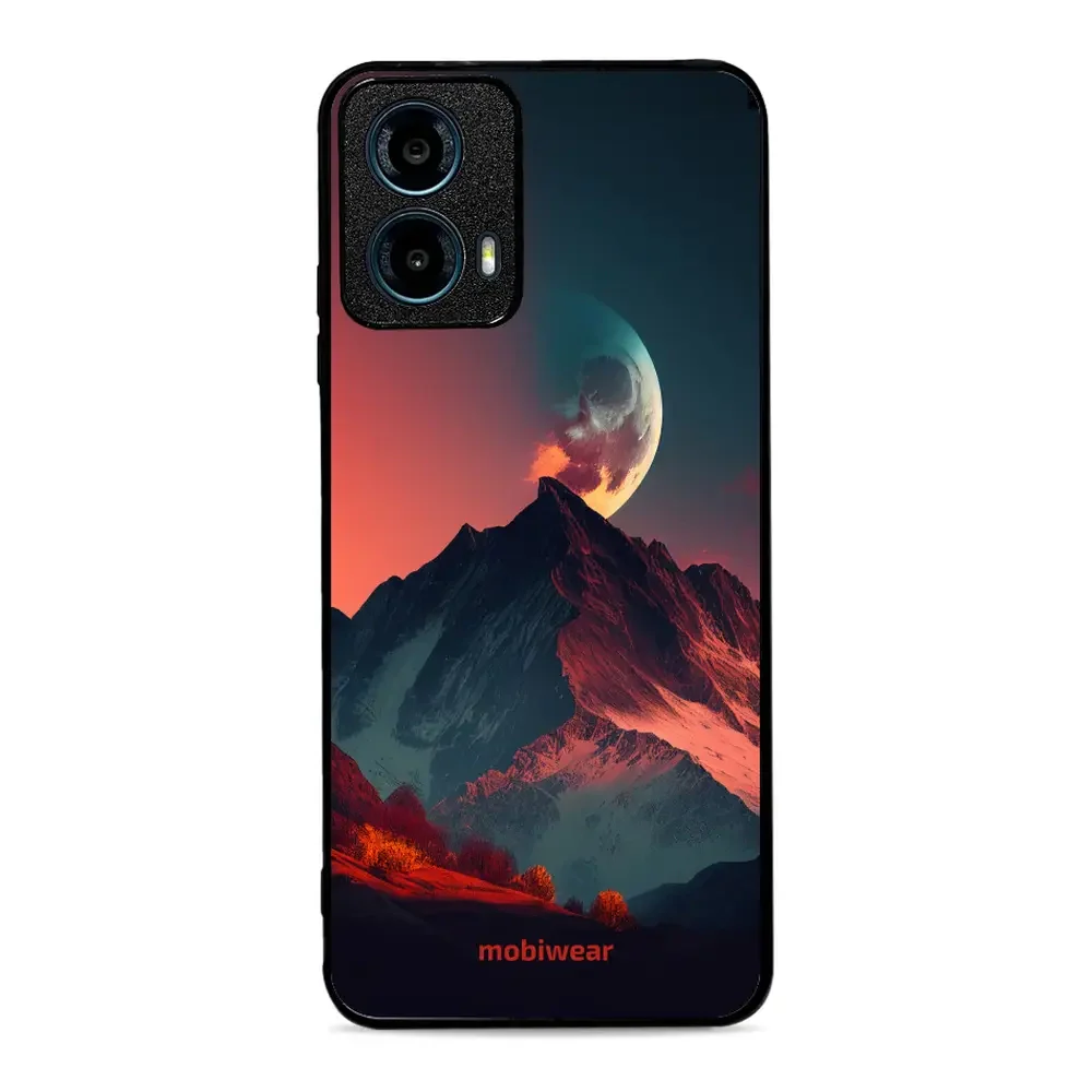 Handyhülle für Motorola Moto G34 5G, Mobiwear Glossy Case, Gebirgsdämmerung