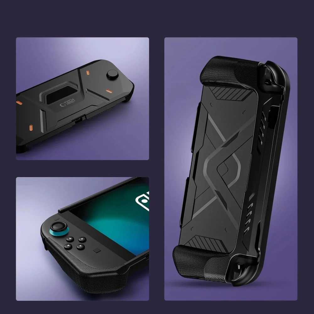 Handyhülle für Nintendo Switch 2, Tech-Protect Carbonox, Schwarz - Image 5