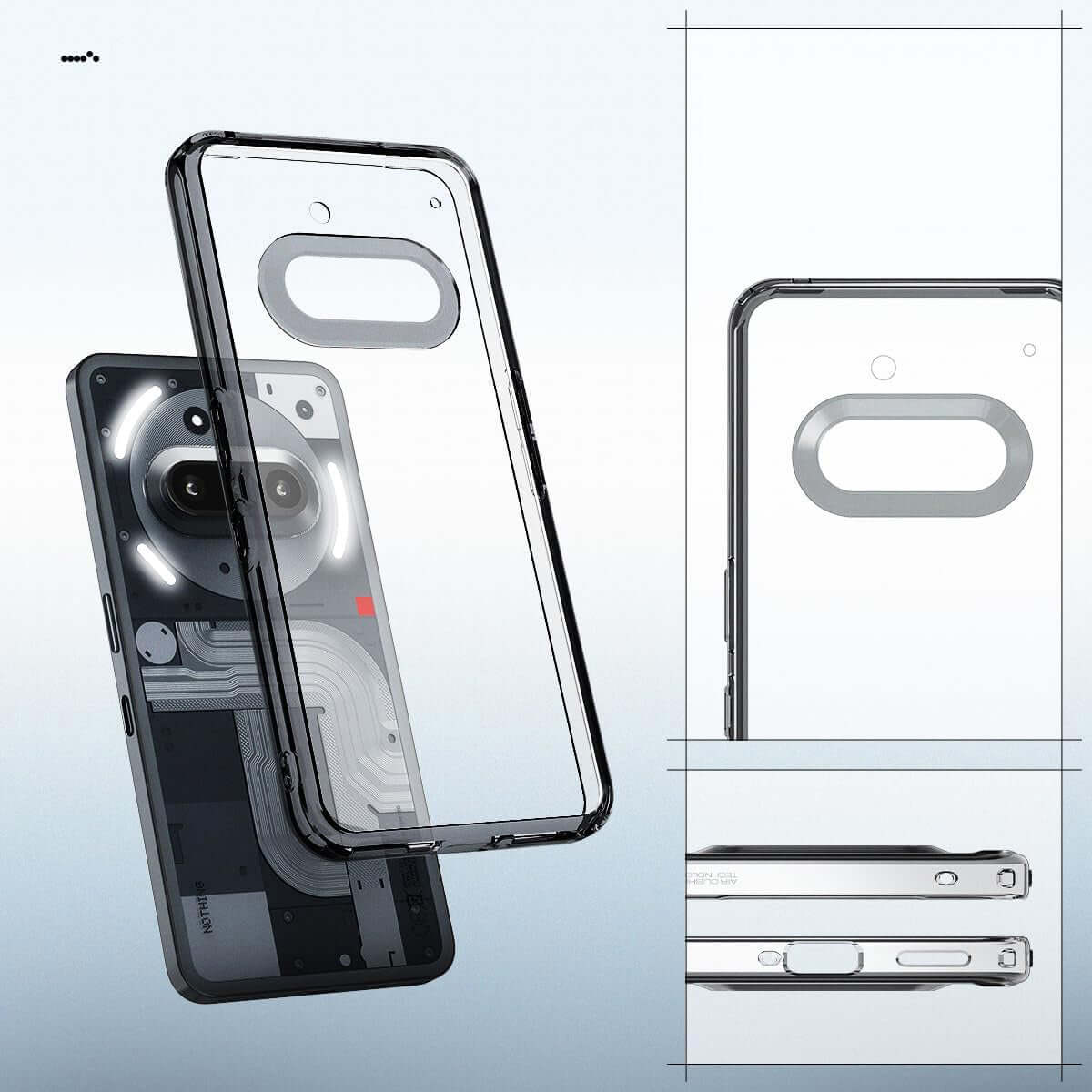 Handyhülle für Nothing Phone 3a, Spigen Ultra Hybrid, Transparent/Rauchfarben - Image 10