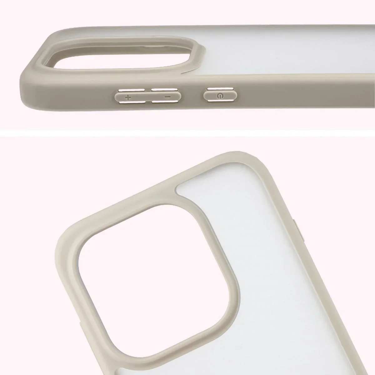 Handyhülle für OnePlus 15, Bizon Case Angelo, Semitransparent mit beigem Rahmen - Image 3