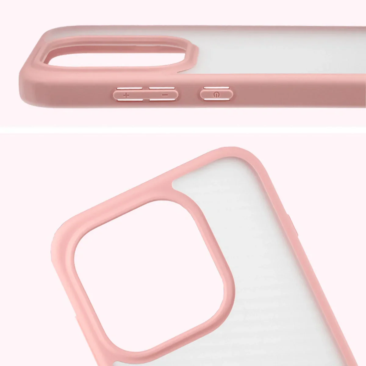 Handyhülle für OnePlus 15, Bizon Case Angelo, Semitransparent mit hellrosa Rahmen - Image 3