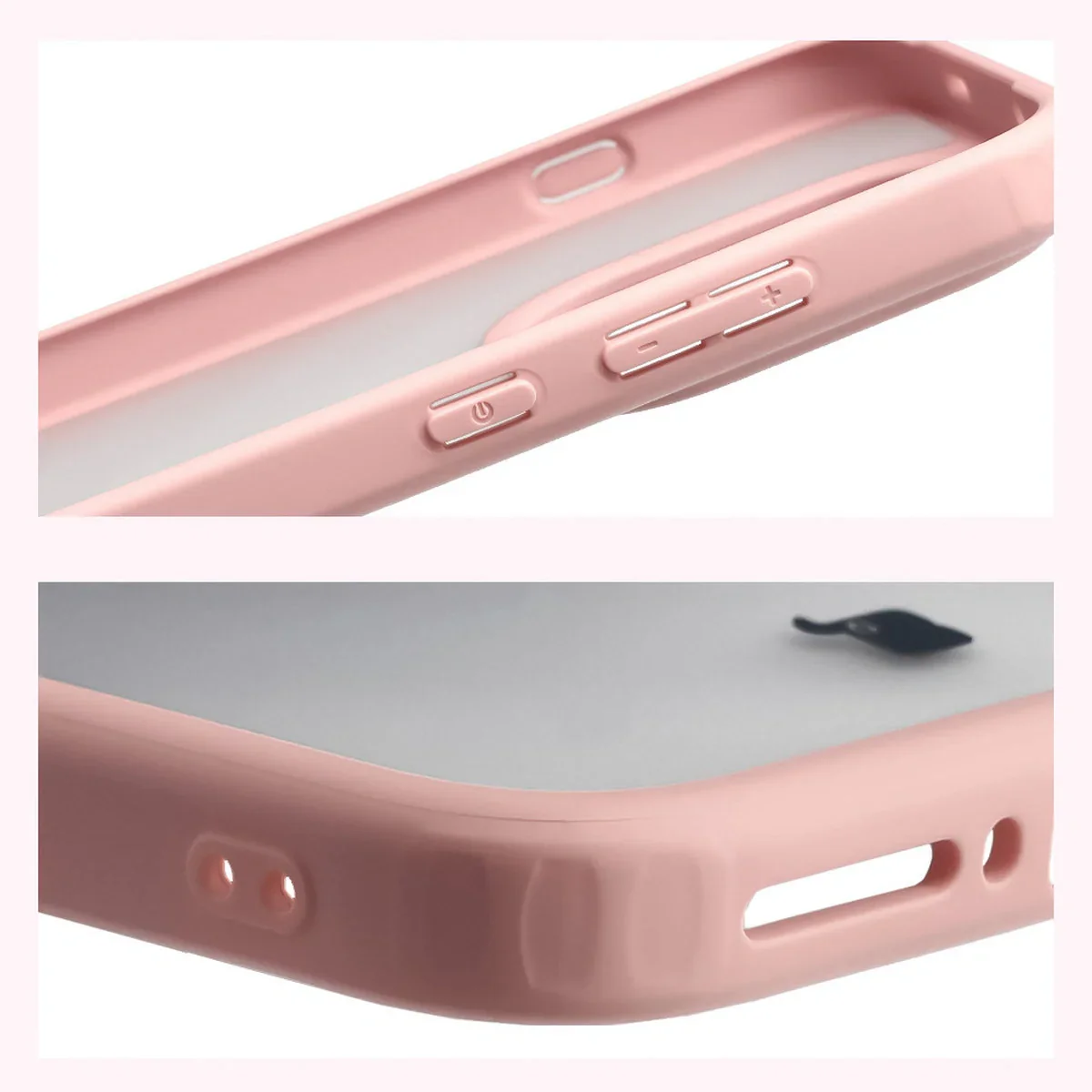 Handyhülle für OnePlus 15, Bizon Case Angelo, Semitransparent mit hellrosa Rahmen - Image 4