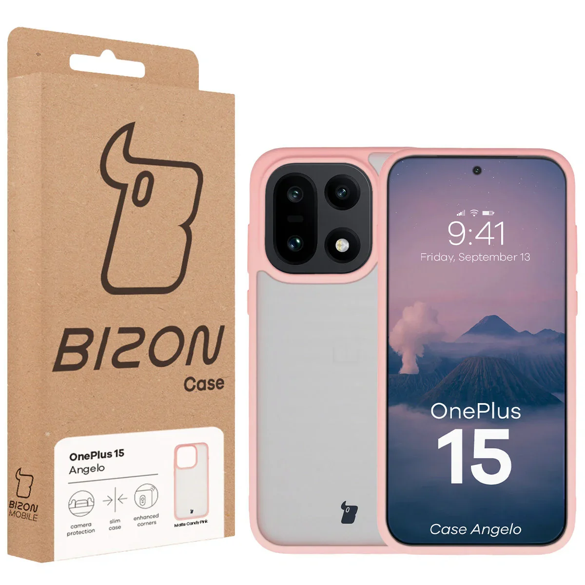 Handyhülle für OnePlus 15, Bizon Case Angelo, Semitransparent mit hellrosa Rahmen - Image 6