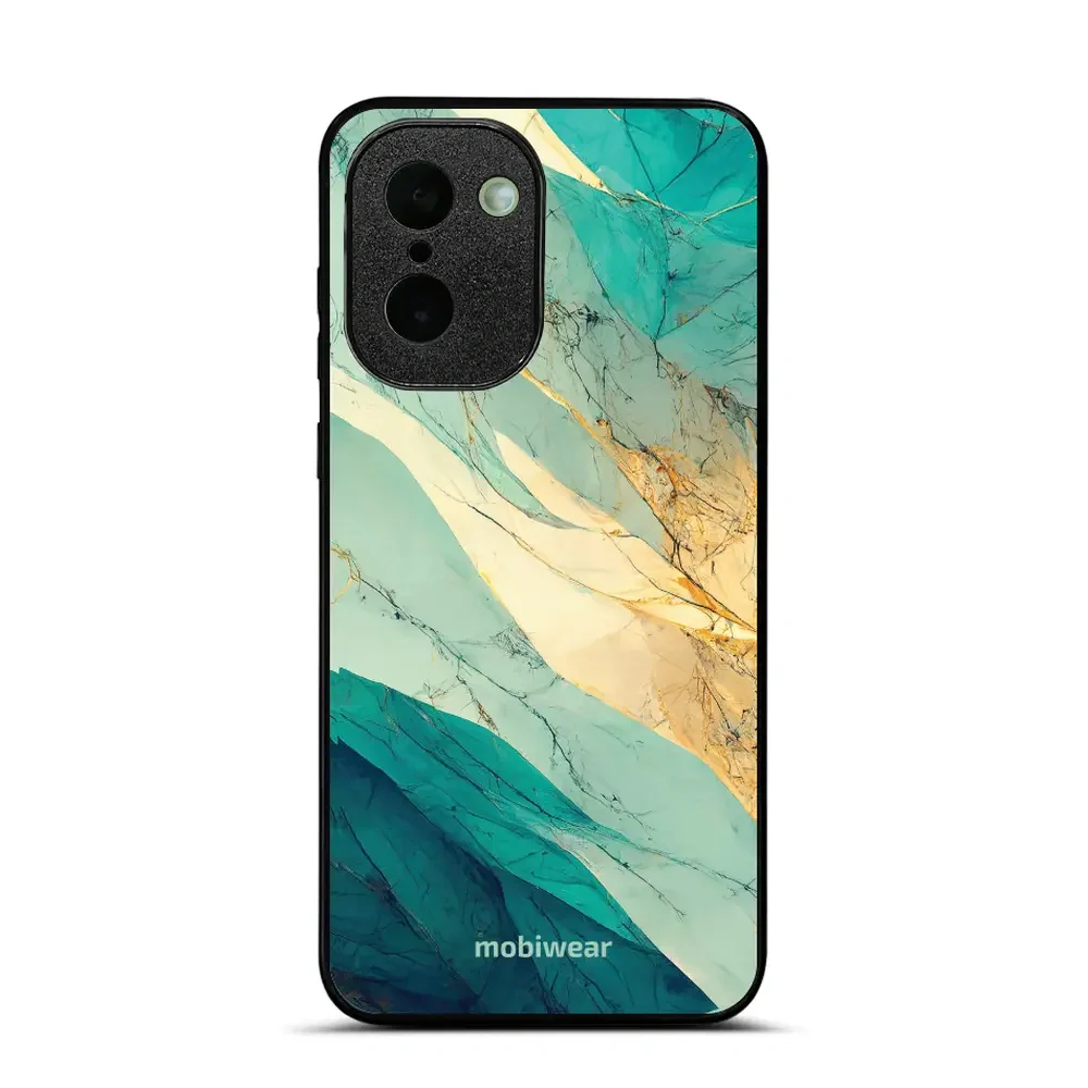Handyhülle für OnePlus 15R, Mobiwear Glossy Case, Türkis-Marmor