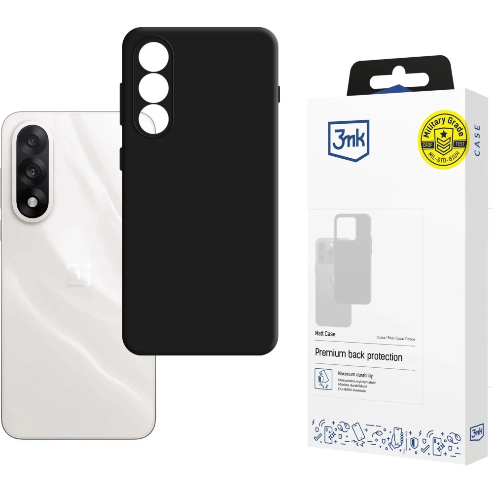 Handyhülle für OnePlus Nord 5, 3mk Matt Case, mattes Schwarz