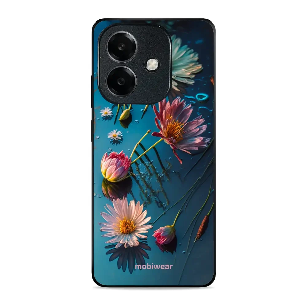 Handyhülle für Oppo A40M, Mobiwear Glossy Case, Blau-Blumig