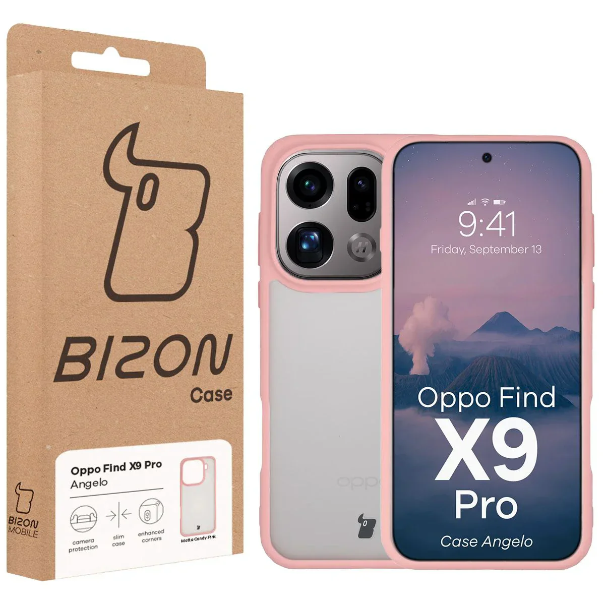 Handyhülle für Oppo Find X9 Pro, Bizon Case Angelo, Semitransparent mit hellrosa Rahmen - Image 6