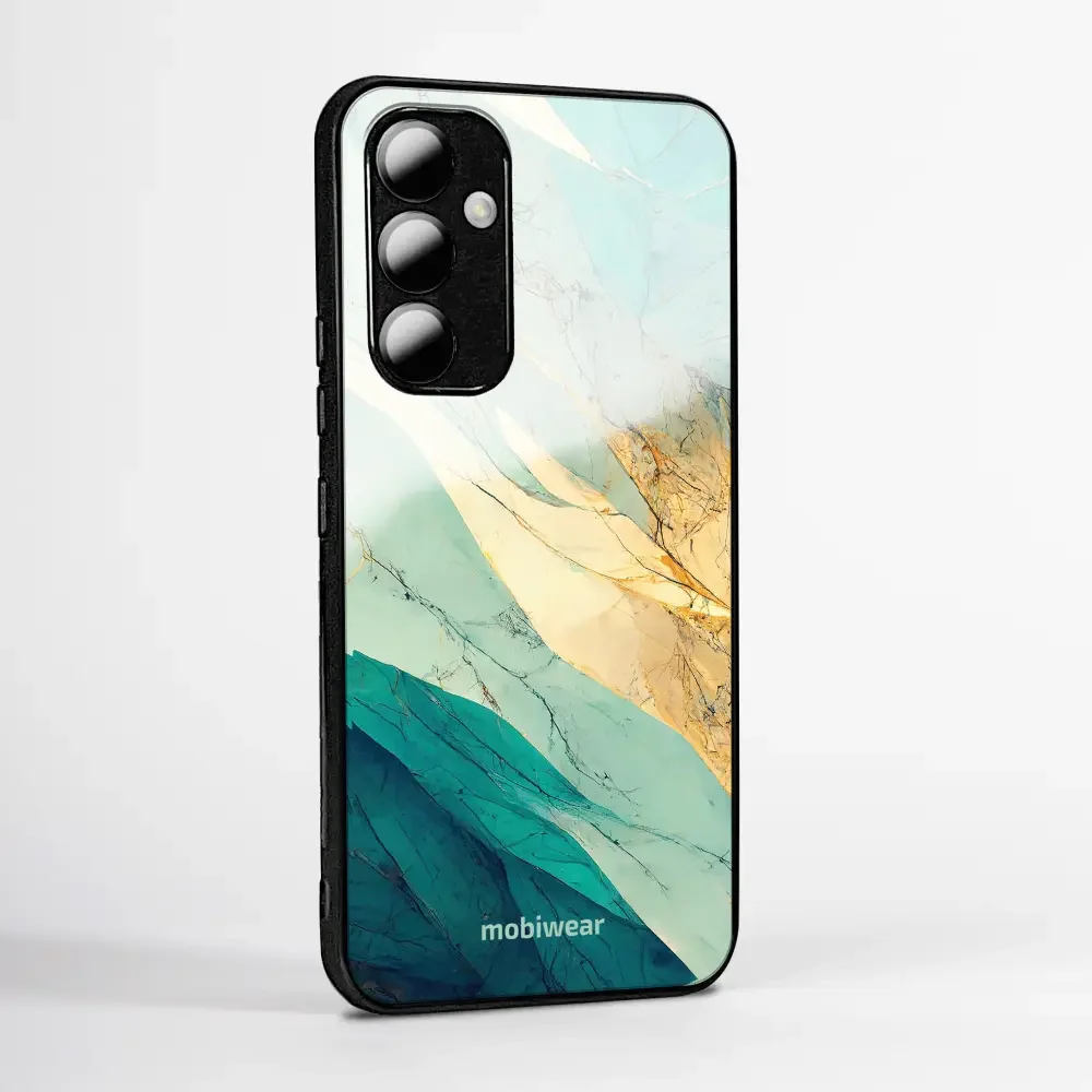 Handyhülle für Oppo Reno 15, Mobiwear Glossy Case, Türkis-Marmor - Image 2