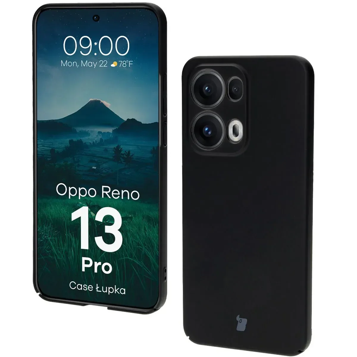Handyhülle für Oppo Reno13 Pro, Bizon Case Lupka, Schwarz