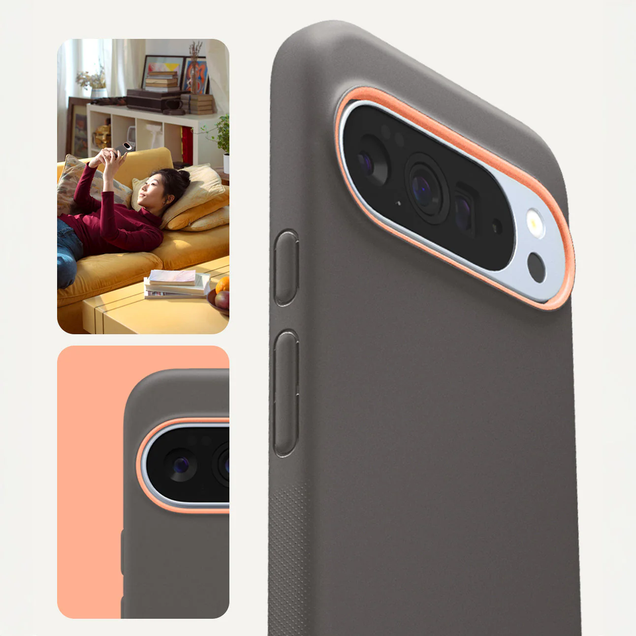 Handyhülle für Pixel 10 Pro XL, Spigen Nano Pop Mag mit MagSafe, Grau-Orange - Image 4