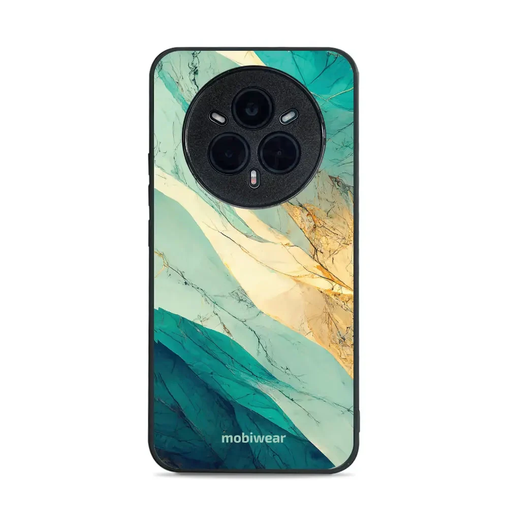 Handyhülle für Realme 14 Pro 5G, Mobiwear Glossy Case, Türkis-Marmor