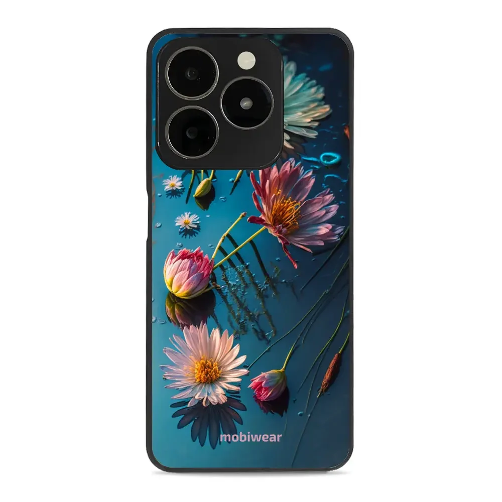 Handyhülle für Realme C61, Mobiwear Glossy Case, Blau-Blumig