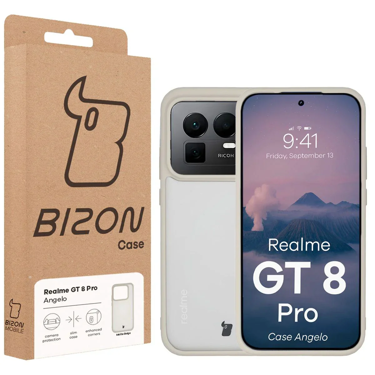 Handyhülle für Realme GT 8 Pro, Bizon Case Angelo, Semitransparent mit beigem Rahmen - Image 6