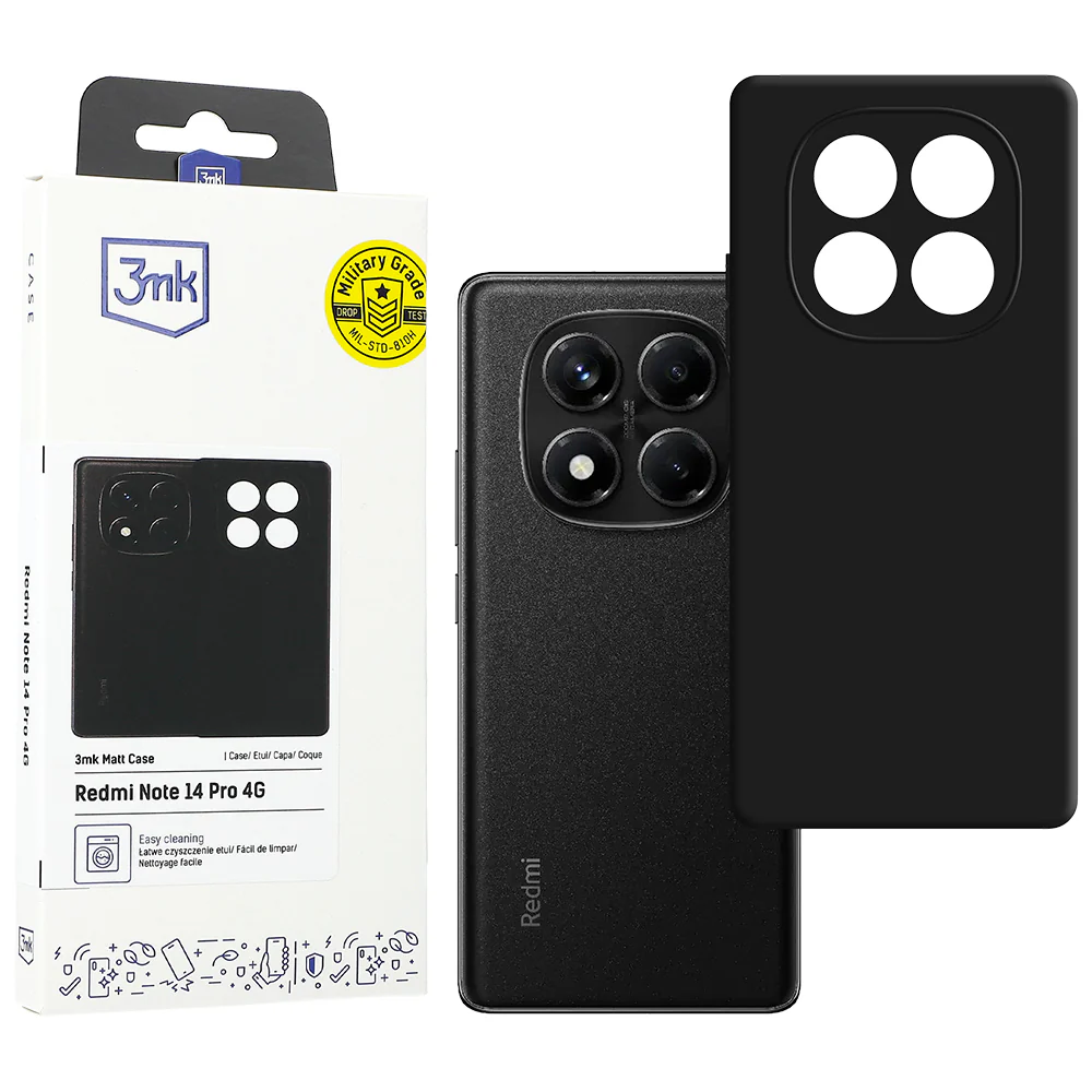 Handyhülle für Redmi Note 14 Pro 4G, 3mk Matt Case, Schwarz - Image 2