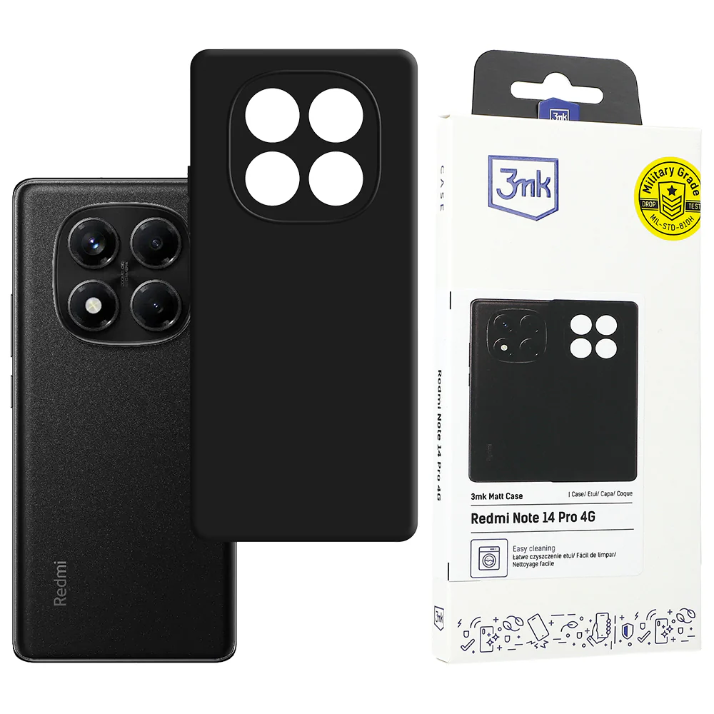 Handyhülle für Redmi Note 14 Pro 4G, 3mk Matt Case, Schwarz - Image 3