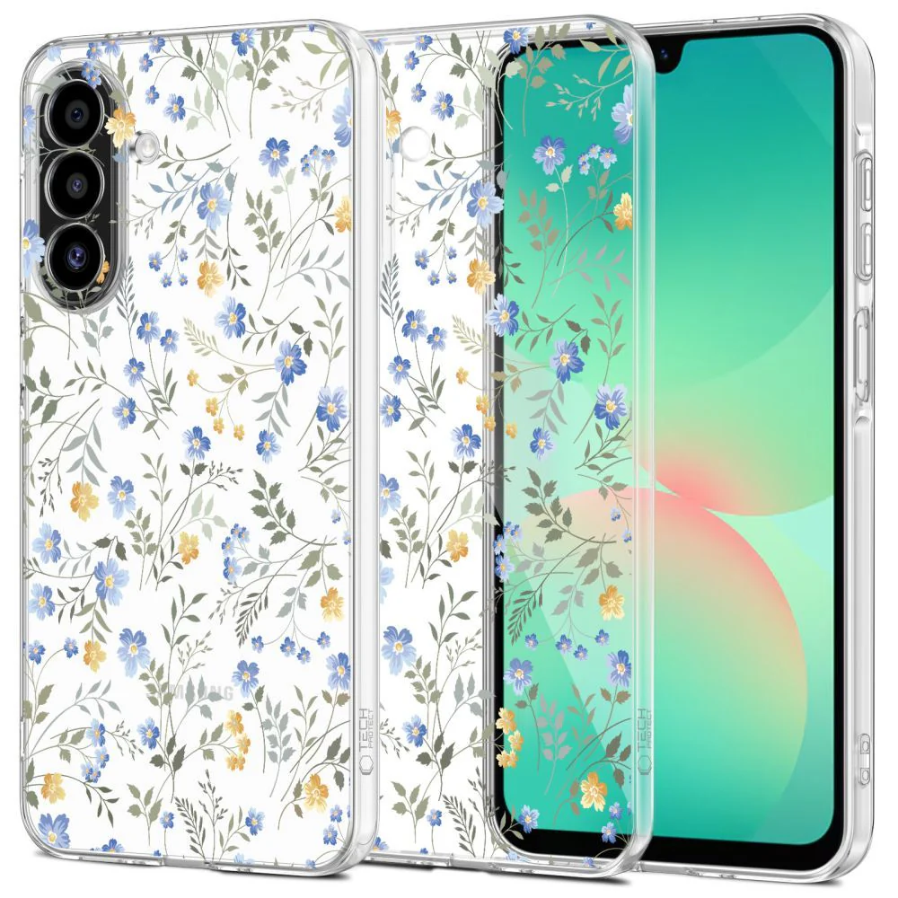Handyhülle für Samsung Galaxy A17 5G 4G, Tech-Protect Flexair, Transparent mit Blumenmuster - Image 2