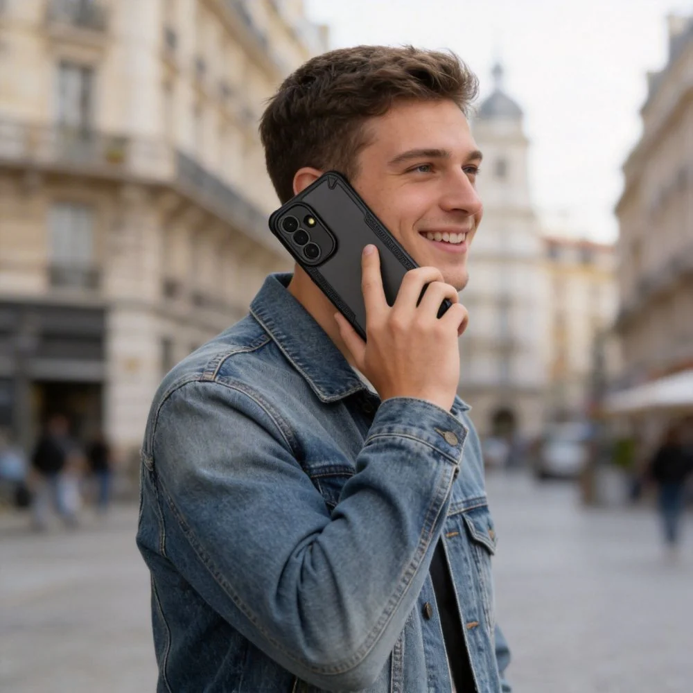 Handyhülle für Samsung Galaxy A57 5G, Tech-Protect Rugged Shield, mattes Rauchfarben mit schwarzem Rahmen - Image 6