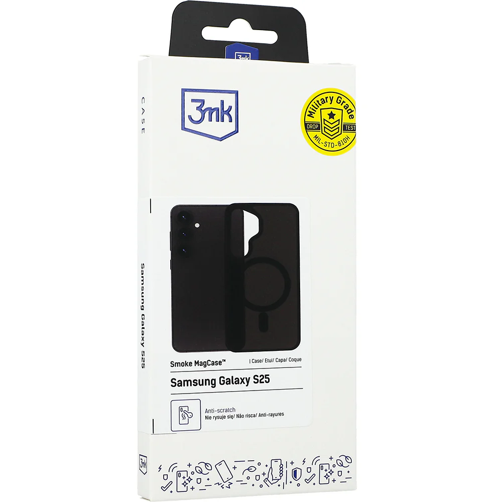 Handyhülle für Samsung Galaxy S25, 3mk Smoke MagCase, Durchscheinend mit schwarzen Rahmen - Image 15