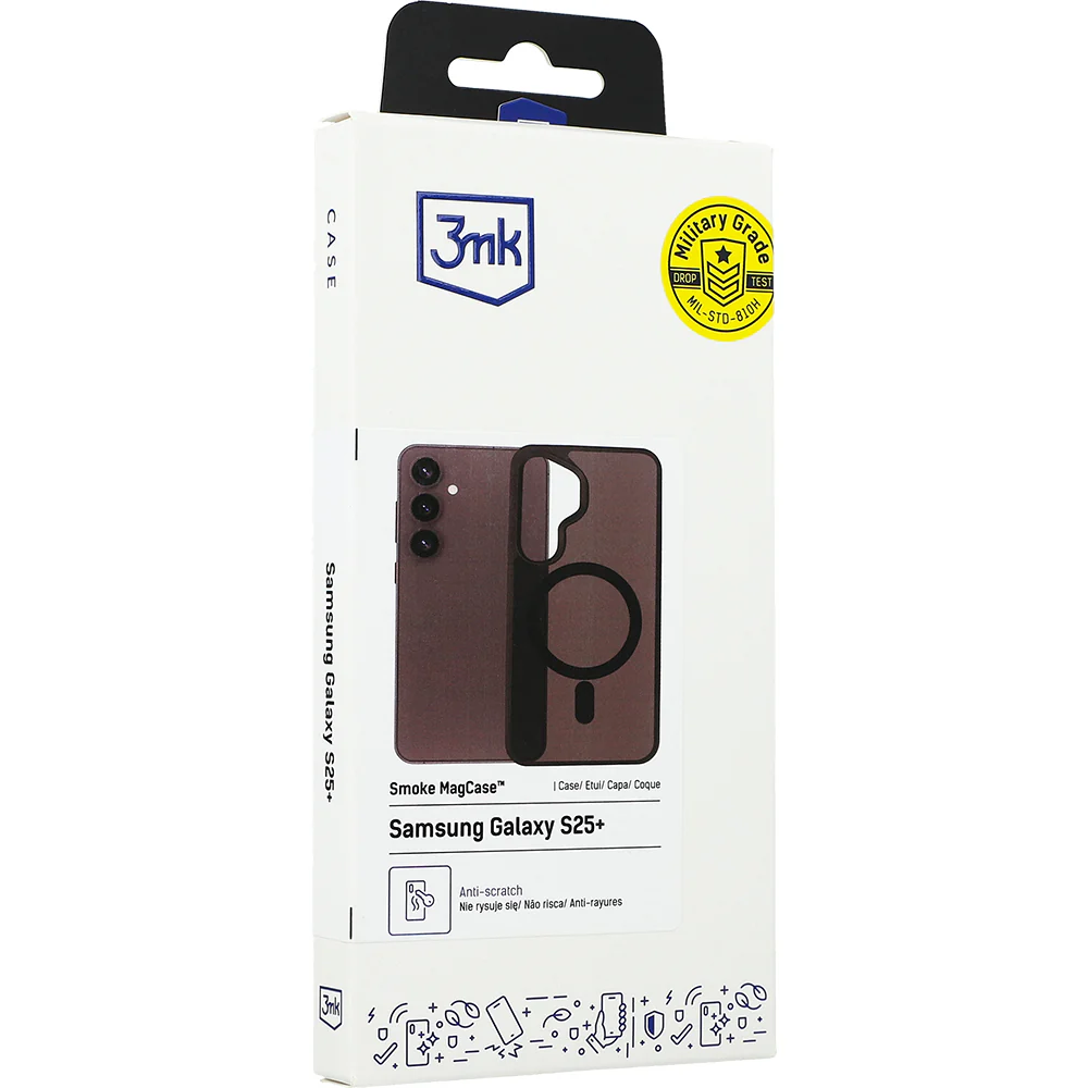 Handyhülle für Samsung Galaxy S25 Plus, 3mk Smoke MagCase, Durchscheinend mit schwarzen Rahmen - Image 15