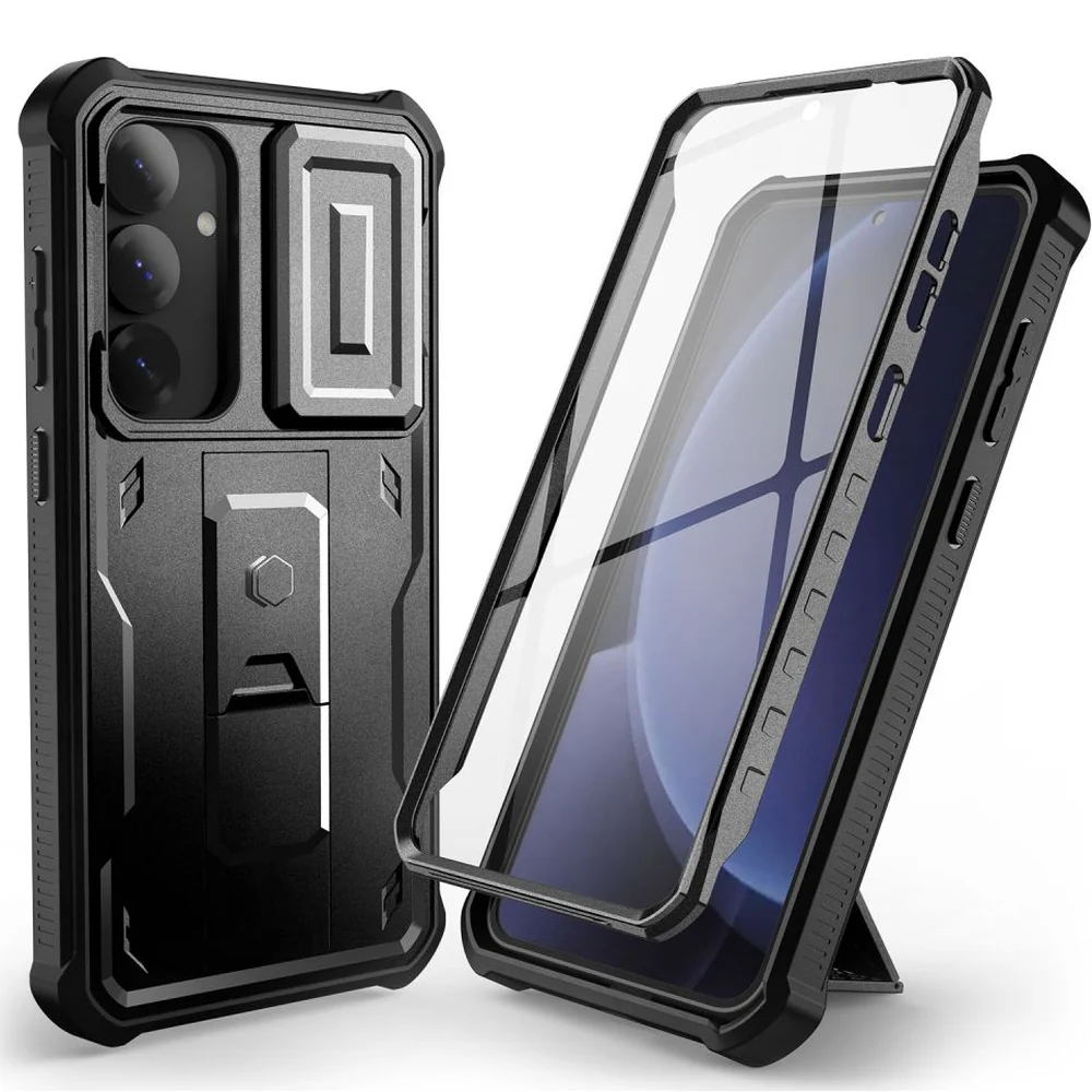Handyhülle für Samsung Galaxy S25 Plus, Tech-Protect Kevlar Cam Plus, Schwarz