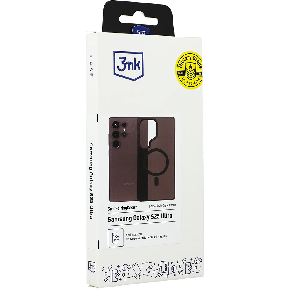 Handyhülle für Samsung Galaxy S25 Ultra, 3mk Smoke MagCase, Durchscheinend mit schwarzen Rahmen - Image 15