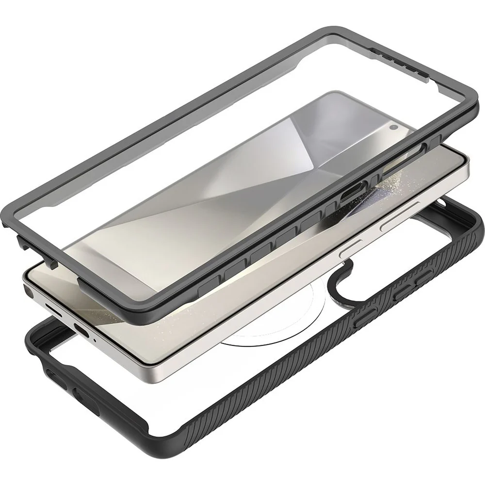 Handyhülle für Samsung Galaxy S25 Ultra, Tech-Protect Defense360 mit MagSafe, Transparent und Schwarz - Image 4