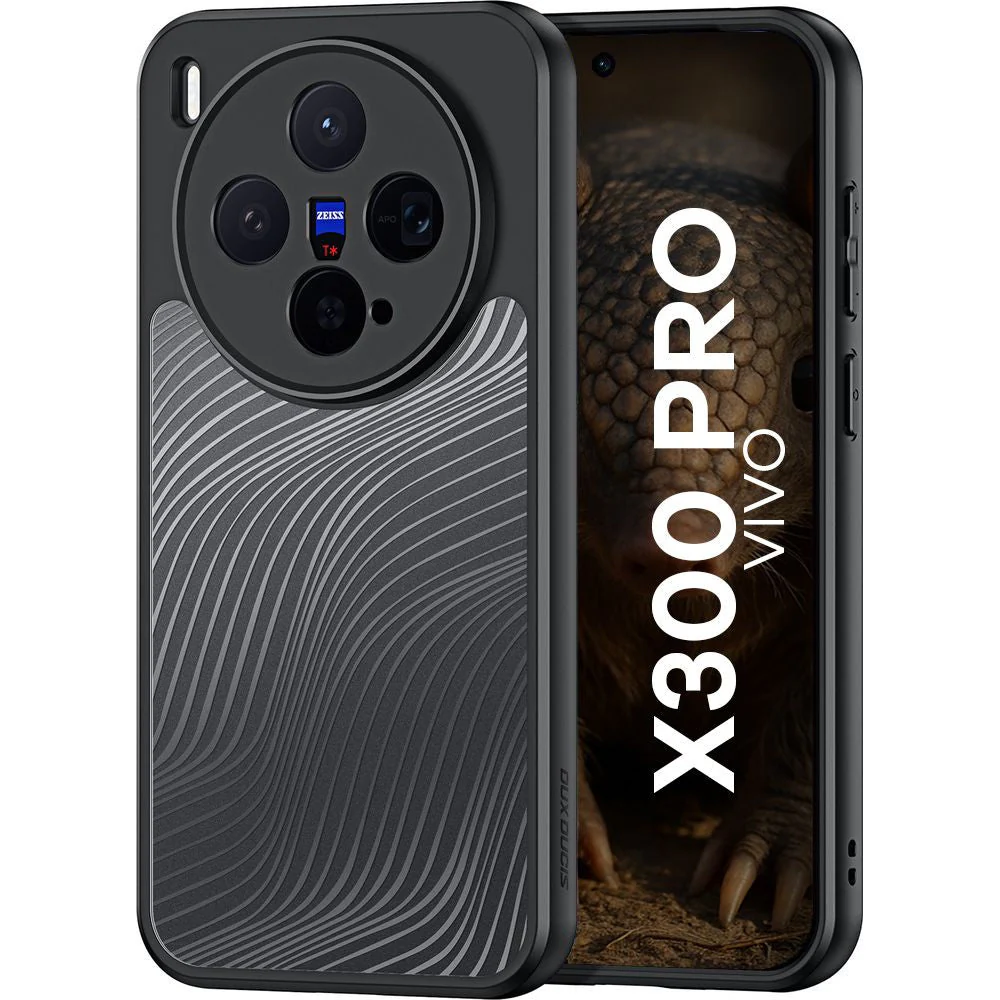 Handyhülle für Vivo X300 Pro, Dux Ducis Aimo, Transparent mit schwarzen Rahmen