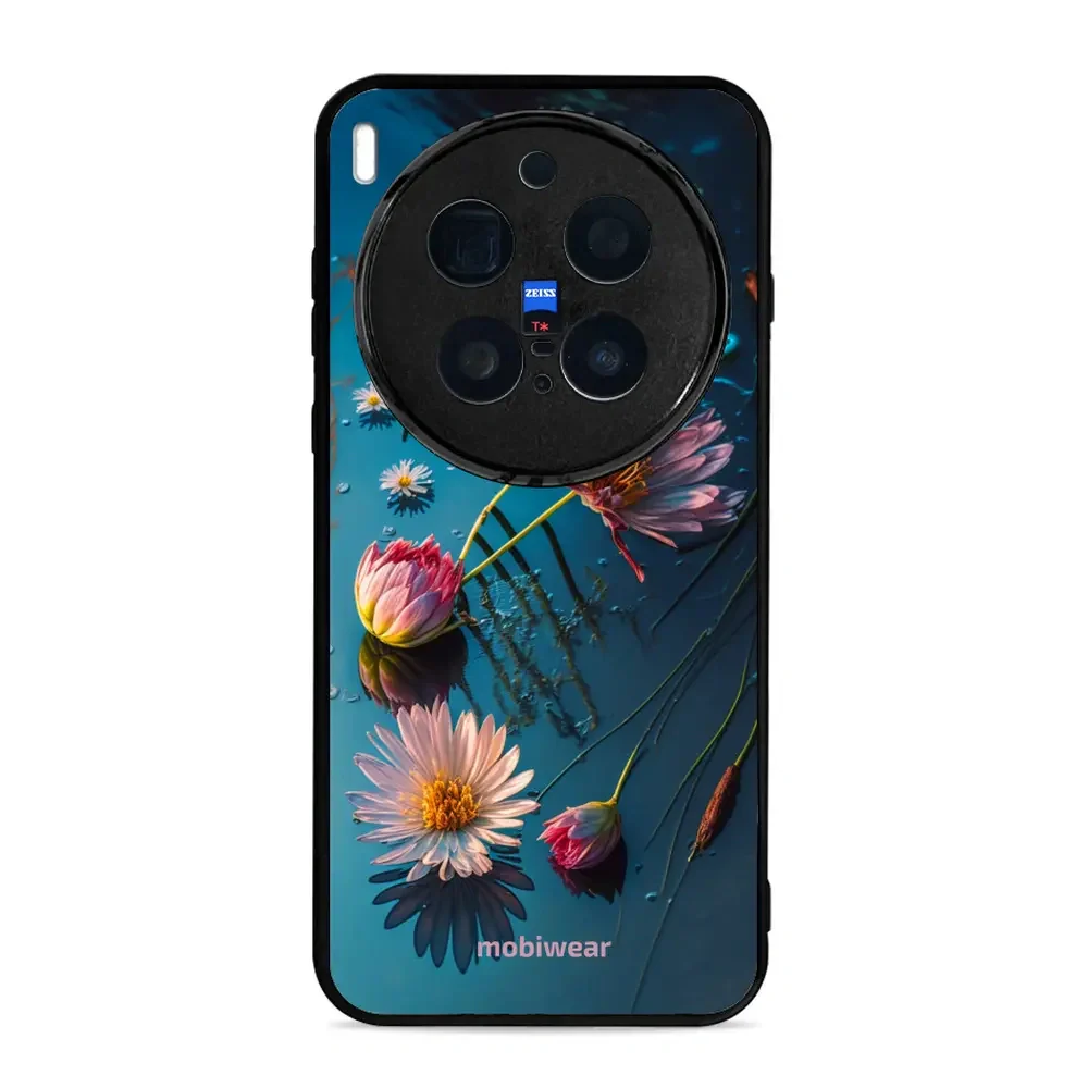 Handyhülle für Vivo X300 Pro, Mobiwear Glossy Case, Blau-Blumig