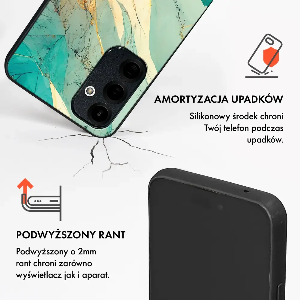 Handyhülle für Vivo X300 Pro, Mobiwear Glossy Case, Türkis-Marmor - Image 3