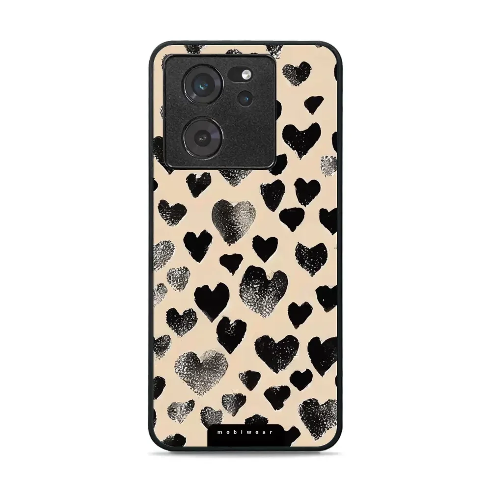 Handyhülle für Xiaomi 13T, Mobiwear Glossy Case, Beige Liebe
