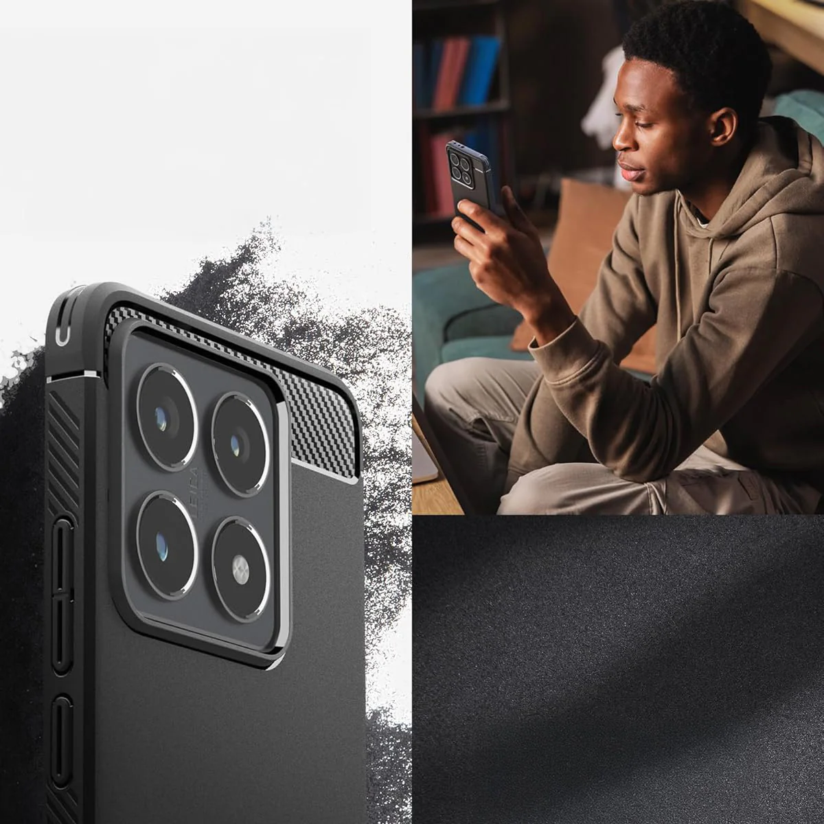 Handyhülle für Xiaomi 14T Pro, Spigen Rugged Armor, Schwarz - Image 15