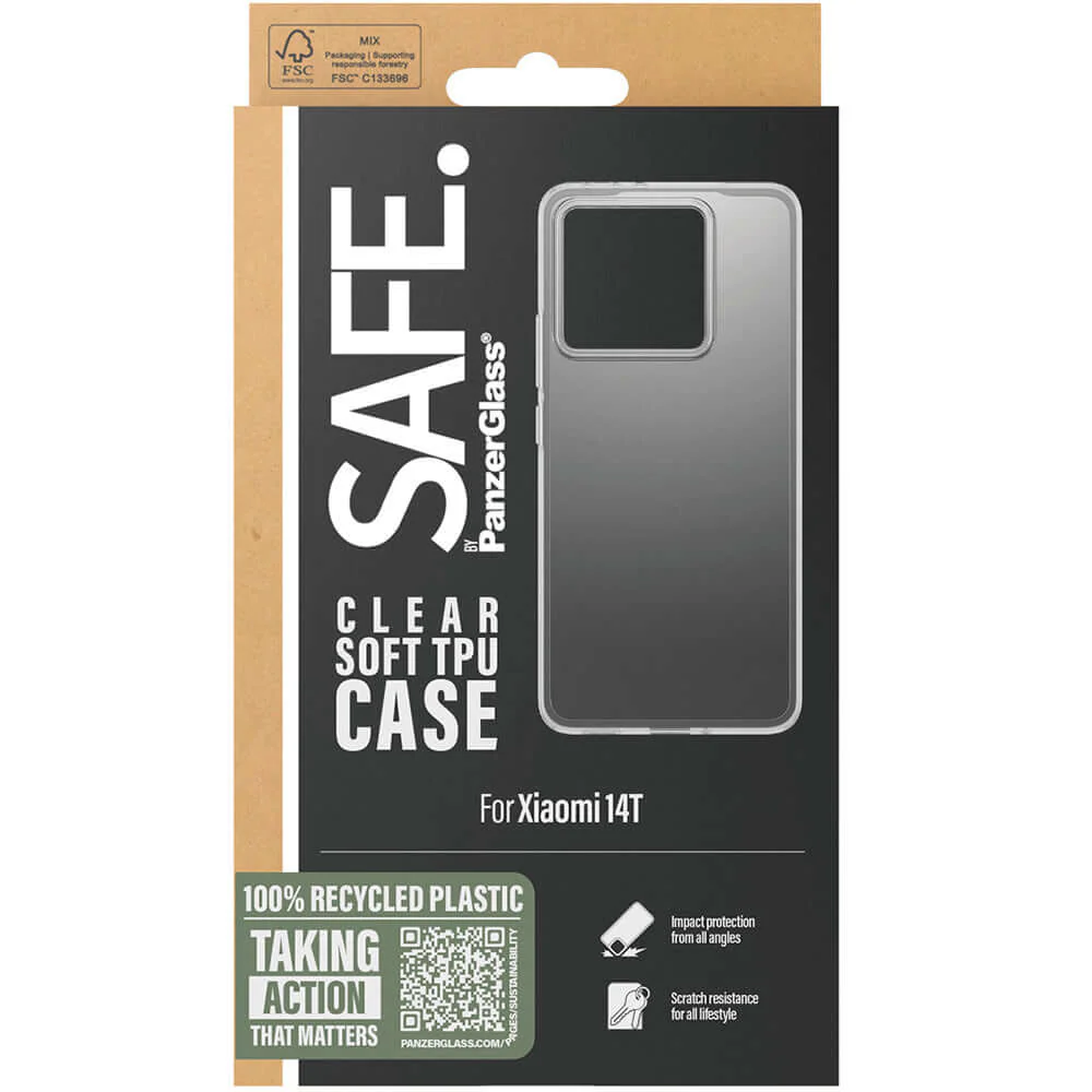 Handyhülle für Xiaomi 14T, SAFE by PanzerGlass TPU Case, Transparent - Image 4