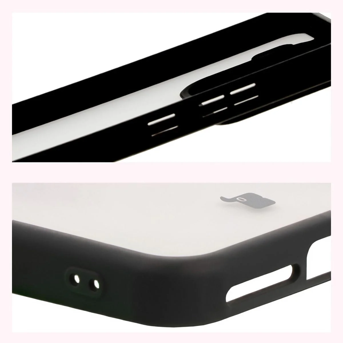 Handyhülle für Xiaomi 15, Bizon Case Angelo, Durchscheinend mit schwarzem Rahmen - Image 4