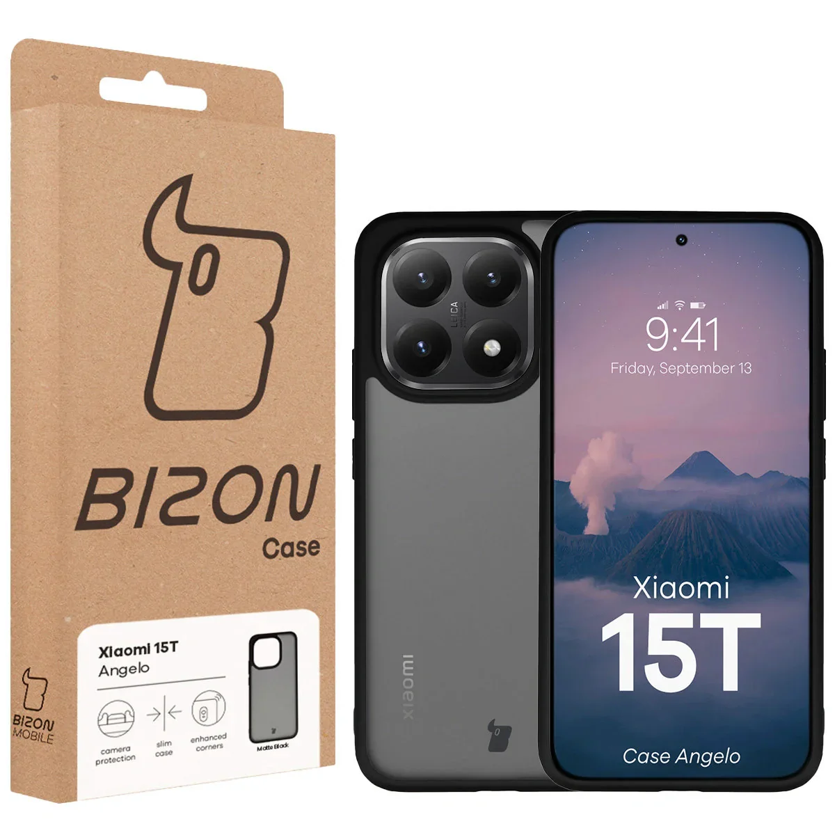 Handyhülle für Xiaomi 15T, Bizon Case Angelo, Getönte mit schwarzem Rahmen - Image 6