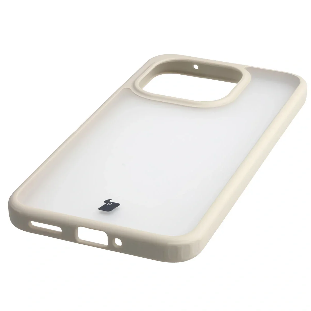 Handyhülle für Xiaomi 15T, Bizon Case Angelo, Semitransparent mit beigem Rahmen - Image 5