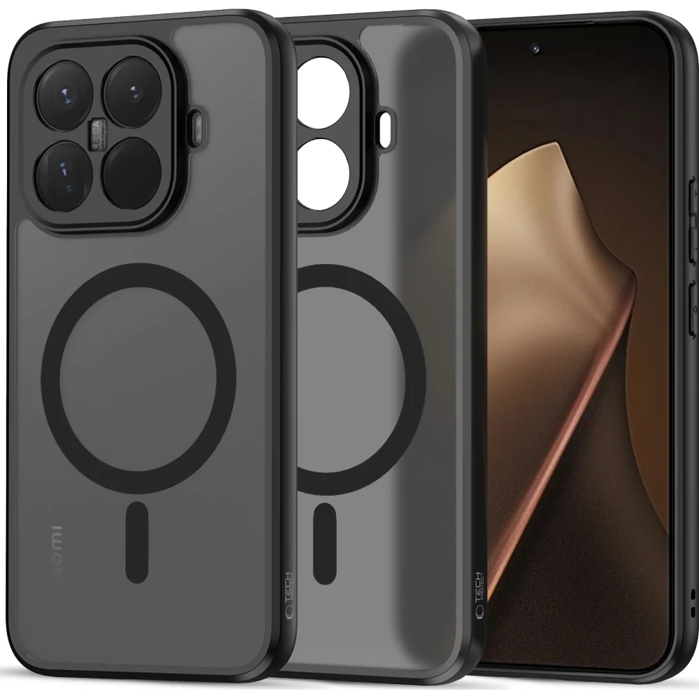 Handyhülle für Xiaomi 15T Pro, Tech-Protect MagMat MagSafe, Rauchfarben-Schwarz