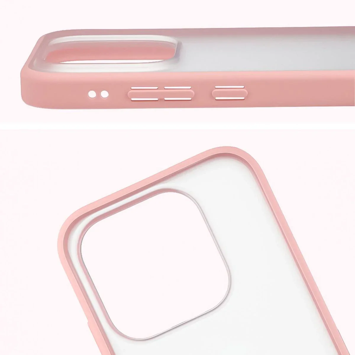 Handyhülle für Xiaomi 17, Bizon Case Angelo, Semitransparent mit hellrosa Rahmen - Image 3