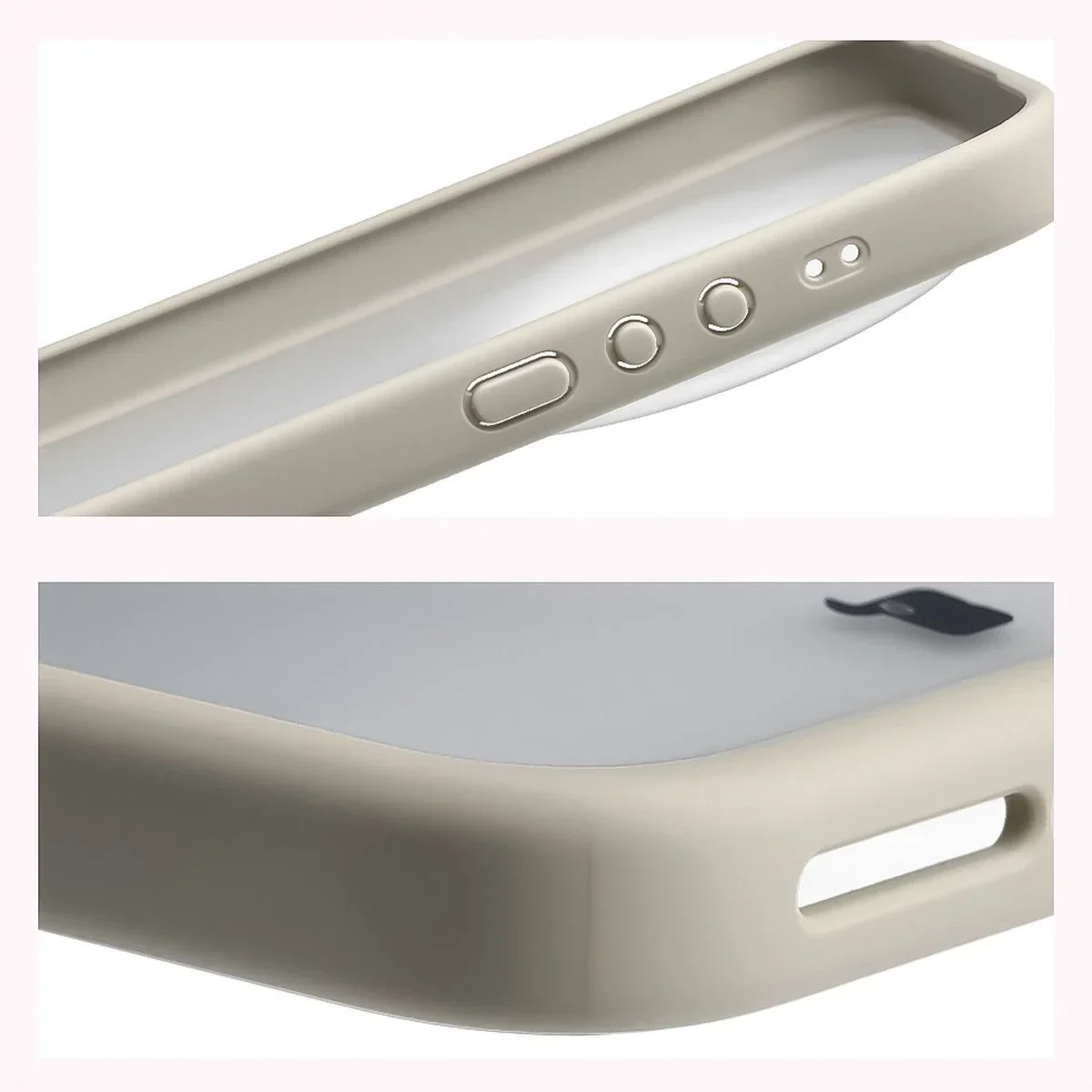 Handyhülle für Xiaomi 17 Ultra, Bizon Case Angelo, Semitransparent mit beigem Rahmen - Image 4