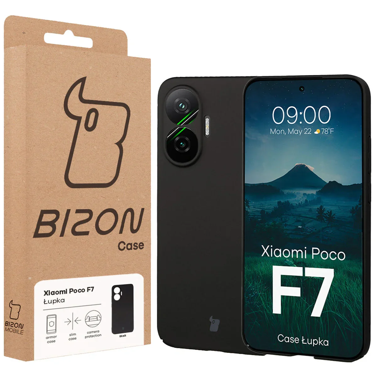 Handyhülle für Xiaomi POCO F7, Bizon Case Lupka, Schwarz - Image 6