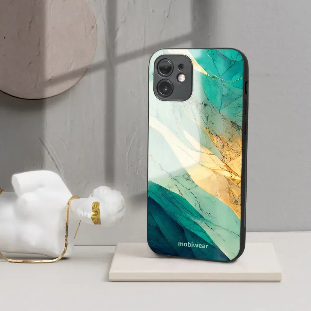 Handyhülle für Xiaomi Poco M6 Pro 4G, Mobiwear Glossy Case, Türkis-Marmor - Image 4