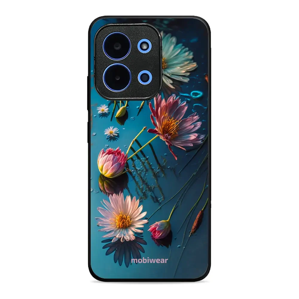 Handyhülle für Xiaomi Redmi 15C 4G / 5G, Mobiwear Glossy Case, Blau-Blumig