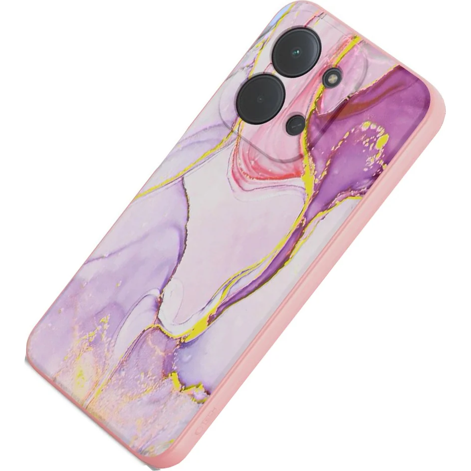 Handyhülle für Xiaomi Redmi 15C 4G / POCO C85 4G, Tech-Protect Icon, Rosa mit Marmormuster - Image 2