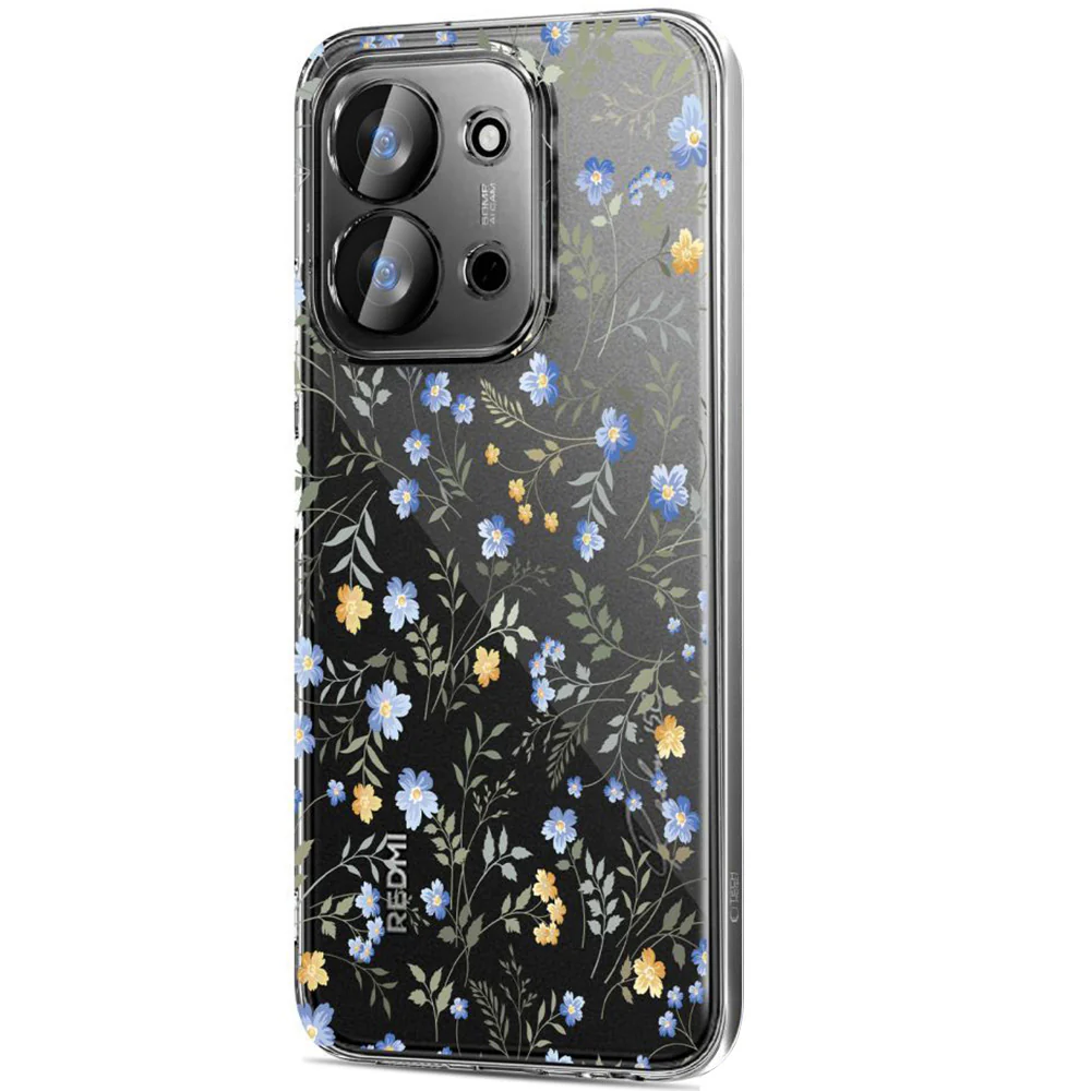 Handyhülle für Xiaomi Redmi 15C 5G / POCO C85 4G, Tech-Protect FlexAir, Transparent mit Blumenmuster - Image 2