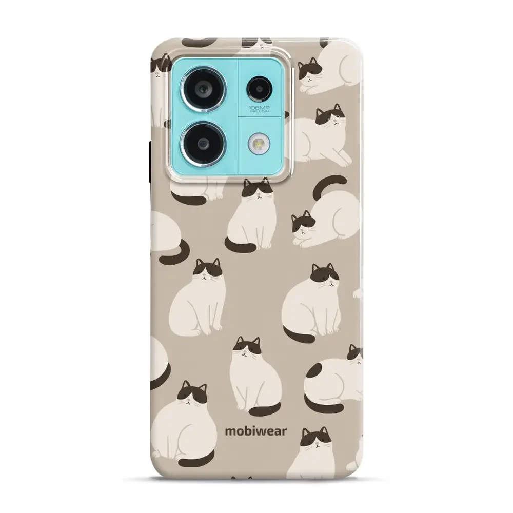 Handyhülle für Xiaomi Redmi Note 13 5G, Mobiwear Elite Pro, Kaffe Miau