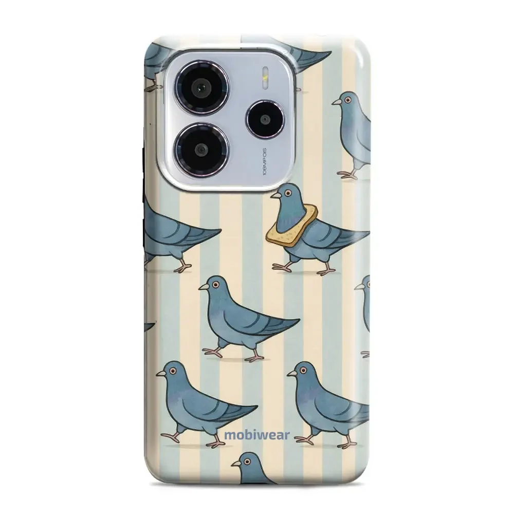 Handyhülle für Xiaomi Redmi Note 14 5G, Mobiwear Elite Pro, Blaue Tauben