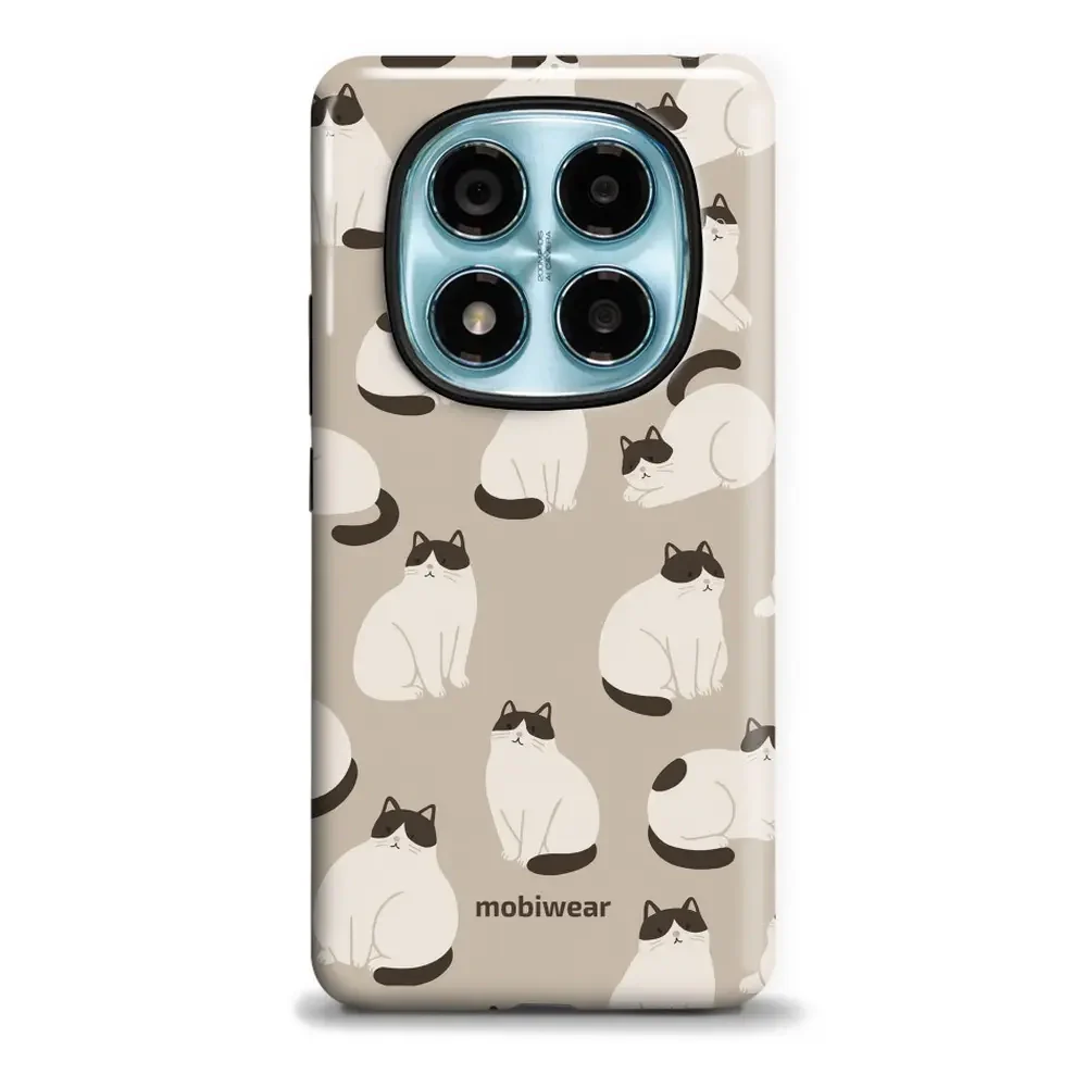 Handyhülle für Xiaomi Redmi Note 14 Pro 4G, Mobiwear Elite Pro, Kaffe Miau