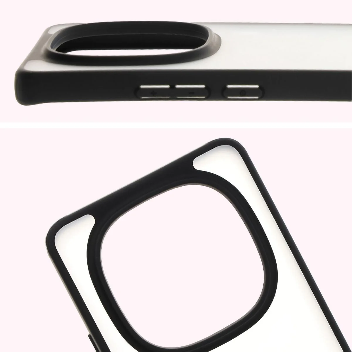 Handyhülle für Xiaomi Redmi Note 14 Pro 5G / 14 Pro Plus 5G / Poco X7, Bizon Case Angelo, Durchscheinend mit schwarzem Rahmen - Image 3
