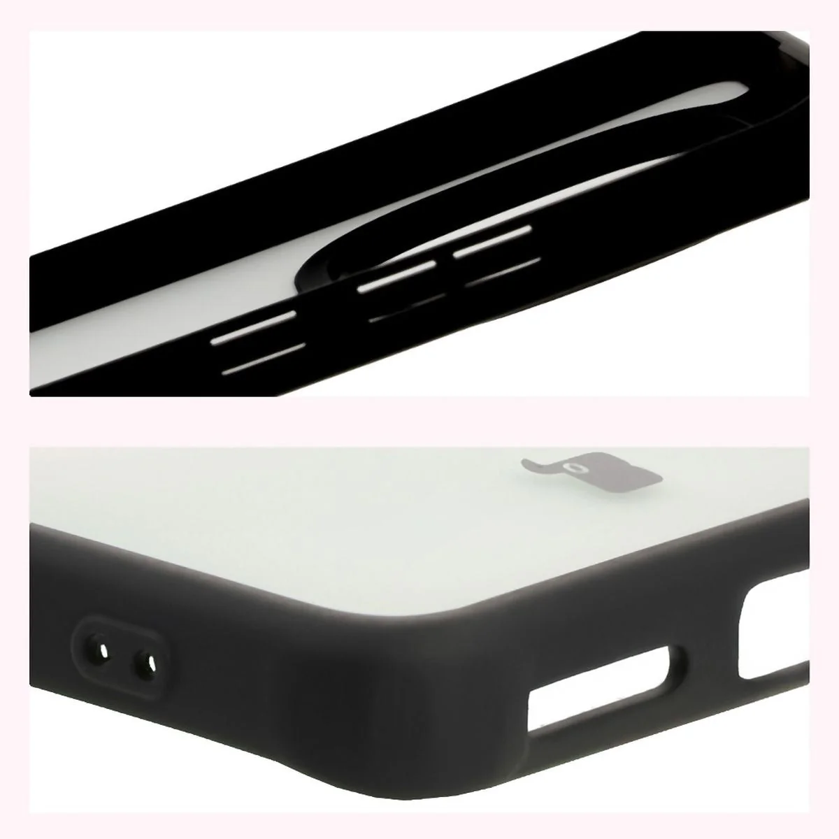 Handyhülle für Xiaomi Redmi Note 14 Pro 5G / 14 Pro Plus 5G / Poco X7, Bizon Case Angelo, Durchscheinend mit schwarzem Rahmen - Image 4